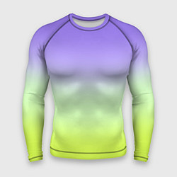 Рашгард мужской Фиолетовый мятный и желто-зеленый градиент, цвет: 3D-принт