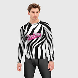 Рашгард мужской Ретро Барби - паттерн полосок зебры, цвет: 3D-принт — фото 2