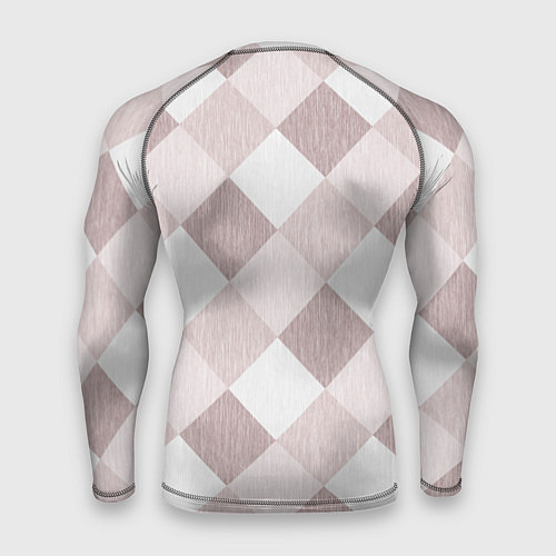 Мужской рашгард Геометрический светло коричневый узор квадраты / 3D-принт – фото 2