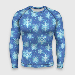 Рашгард мужской Pattern with bright snowflakes, цвет: 3D-принт
