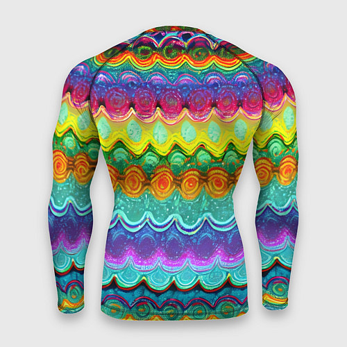Мужской рашгард Разноцветные волнистые узоры / 3D-принт – фото 2