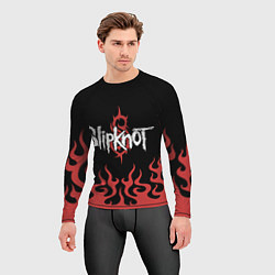 Рашгард мужской Slipknot в огне, цвет: 3D-принт — фото 2