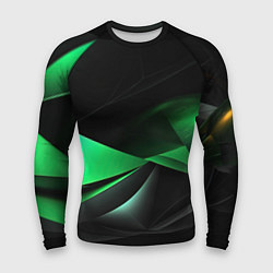 Рашгард мужской Трехмерность зеленой фигуры, цвет: 3D-принт