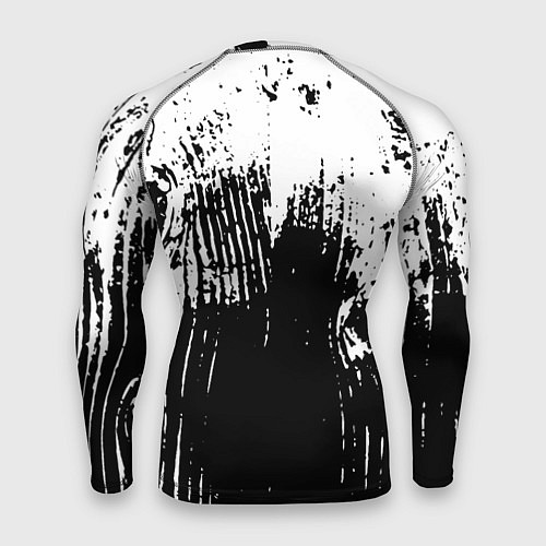 Мужской рашгард Черно-белая абстракция гранж / 3D-принт – фото 2