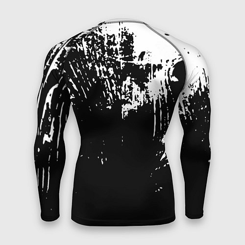 Мужской рашгард Черно-белый гранж текстуры дерева / 3D-принт – фото 2