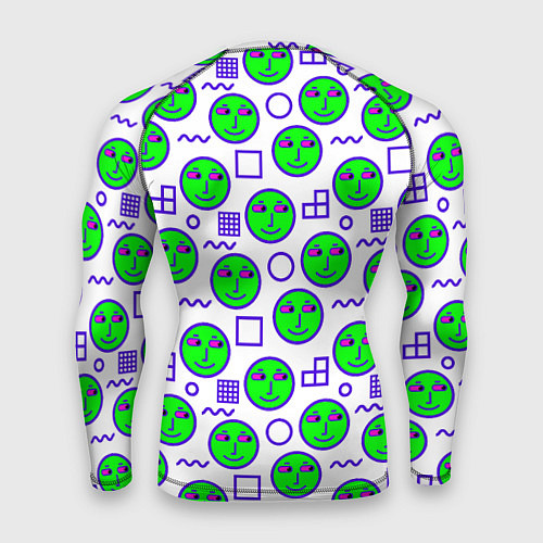 Мужской рашгард Green smiley face / 3D-принт – фото 2