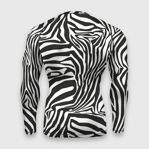 Мужской рашгард Шкура зебры черно - белая графика / 3D-принт – фото 2