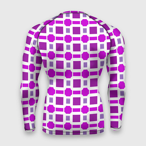 Мужской рашгард Фиолетовые кирпичики и белые полосы / 3D-принт – фото 2