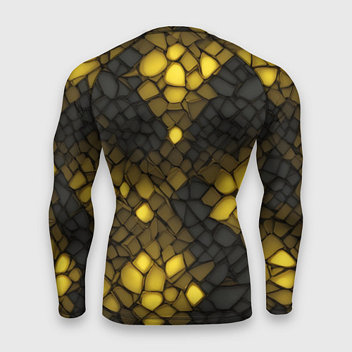 Мужской рашгард Жёлтый трескающийся камень / 3D-принт – фото 2