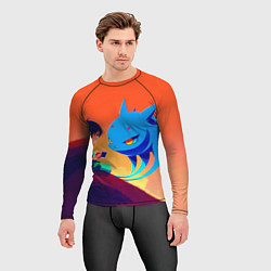 Рашгард мужской Анимэ девочка и ее друг, цвет: 3D-принт — фото 2