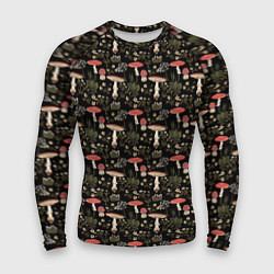 Рашгард мужской Goblincore - мухоморы, цвет: 3D-принт