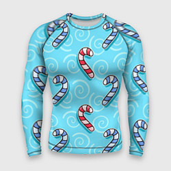 Мужской рашгард Новогодний леденец трость