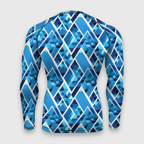 Мужской рашгард Синие треугольники и белые полосы / 3D-принт – фото 2