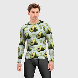 Рашгард мужской Авокадо и полосы, цвет: 3D-принт — фото 2