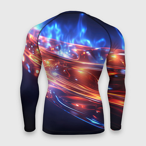 Мужской рашгард Оранжевая полоса в движении / 3D-принт – фото 2