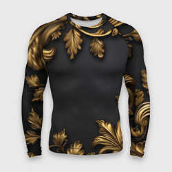Рашгард мужской Золотые объемные листья, цвет: 3D-принт