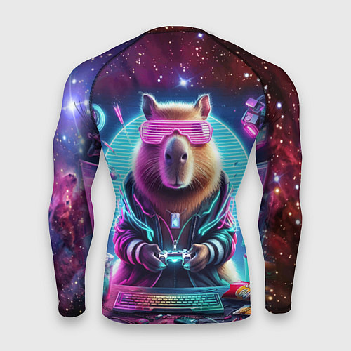 Мужской рашгард Загадочный мир геймера - капибара / 3D-принт – фото 2