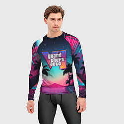 Рашгард мужской GTA 6 summer abstract, цвет: 3D-принт — фото 2