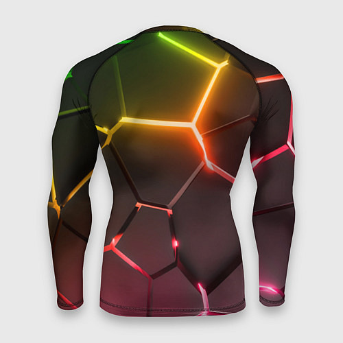 Мужской рашгард GTA 6 лого на фоне разлома радужных плит / 3D-принт – фото 2