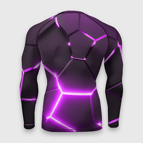 Мужской рашгард GTA 6 лого на фоне разлома фиолетовых плит / 3D-принт – фото 2