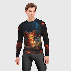 Рашгард мужской Дракошка и огоньки, цвет: 3D-принт — фото 2