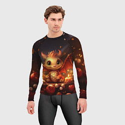 Рашгард мужской Дракошка в огоньках, цвет: 3D-принт — фото 2