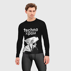 Рашгард мужской Techno храм курящая монашка, цвет: 3D-принт — фото 2