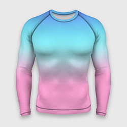Рашгард мужской Синий и голубо-розовый градиент, цвет: 3D-принт