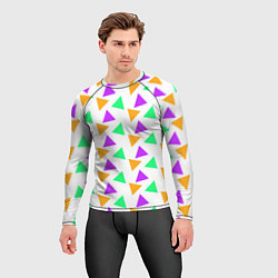 Рашгард мужской Яркие треугольники, цвет: 3D-принт — фото 2