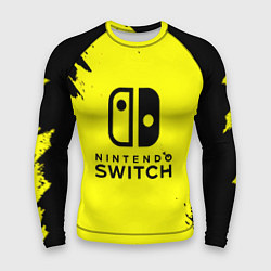 Мужской рашгард Nintendo switch краски на жёлтом