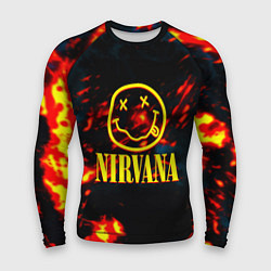 Мужской рашгард Nirvana rock огненное лого лава