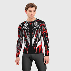 Рашгард мужской Белый и красный металл, цвет: 3D-принт — фото 2