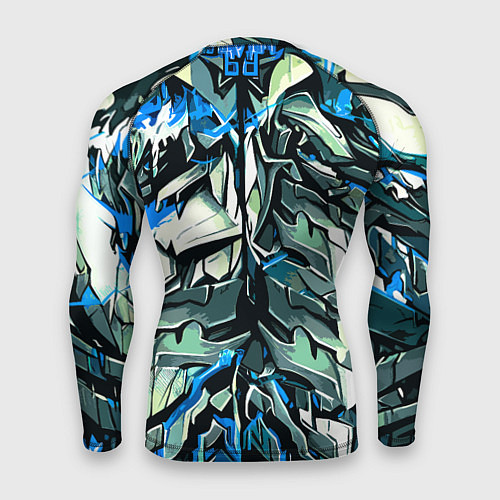 Мужской рашгард Синий камень на чёрном фоне / 3D-принт – фото 2