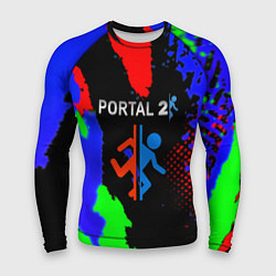 Рашгард мужской Portal 2 краски сочные текстура, цвет: 3D-принт