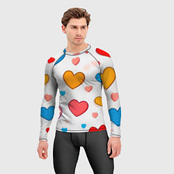 Рашгард мужской Сердца сердечки, цвет: 3D-принт — фото 2