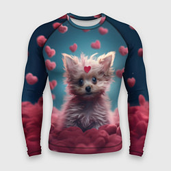 Мужской рашгард Милый щенок в сердечках