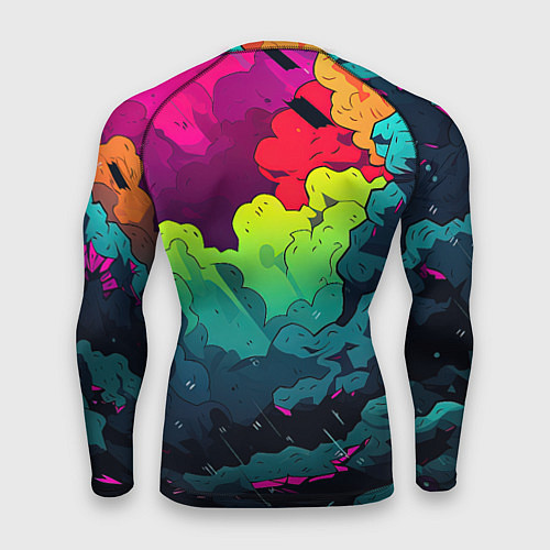 Мужской рашгард Кислотная яркая абстракция / 3D-принт – фото 2