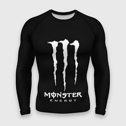 Рашгард мужской Monster energy белое лого, цвет: 3D-принт