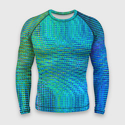 Рашгард мужской Синусоидные волны из квадратиков, цвет: 3D-принт