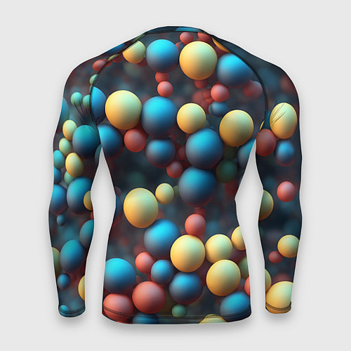 Мужской рашгард Разноцветные шарики молекул / 3D-принт – фото 2