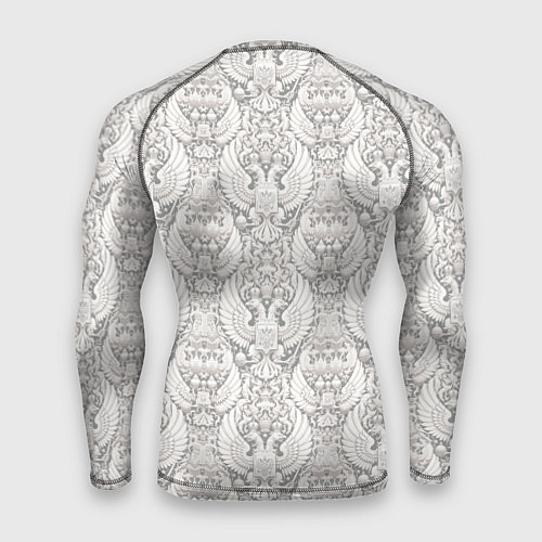 Мужской рашгард Белый русский волк и герб России / 3D-принт – фото 2