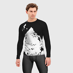 Рашгард мужской Чёрно белые краски, цвет: 3D-принт — фото 2