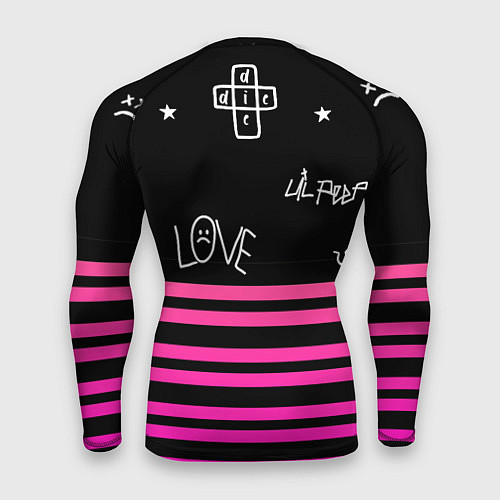 Мужской рашгард Lil Peep розовые полосы / 3D-принт – фото 2