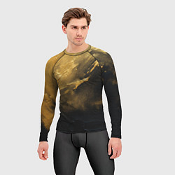 Рашгард мужской Золотое напыление на черном, цвет: 3D-принт — фото 2