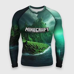 Рашгард мужской Minecraft logo зеленый мир, цвет: 3D-принт