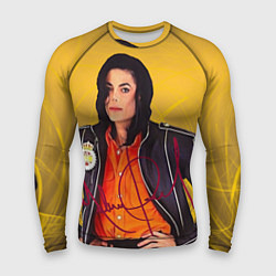 Мужской рашгард Michael Jackson на золотом фоне с графикой