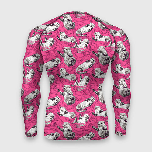Мужской рашгард Выдры в розовой воде / 3D-принт – фото 2