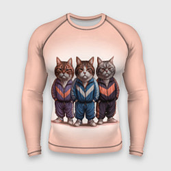 Рашгард мужской Три полосатых кота в спортивных костюмах пацана, цвет: 3D-принт