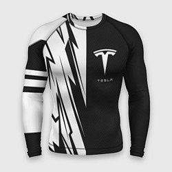 Рашгард мужской Tesla - carbon texture, цвет: 3D-принт