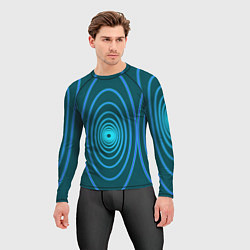 Рашгард мужской Неоновые овалы на зеленом фоне, цвет: 3D-принт — фото 2